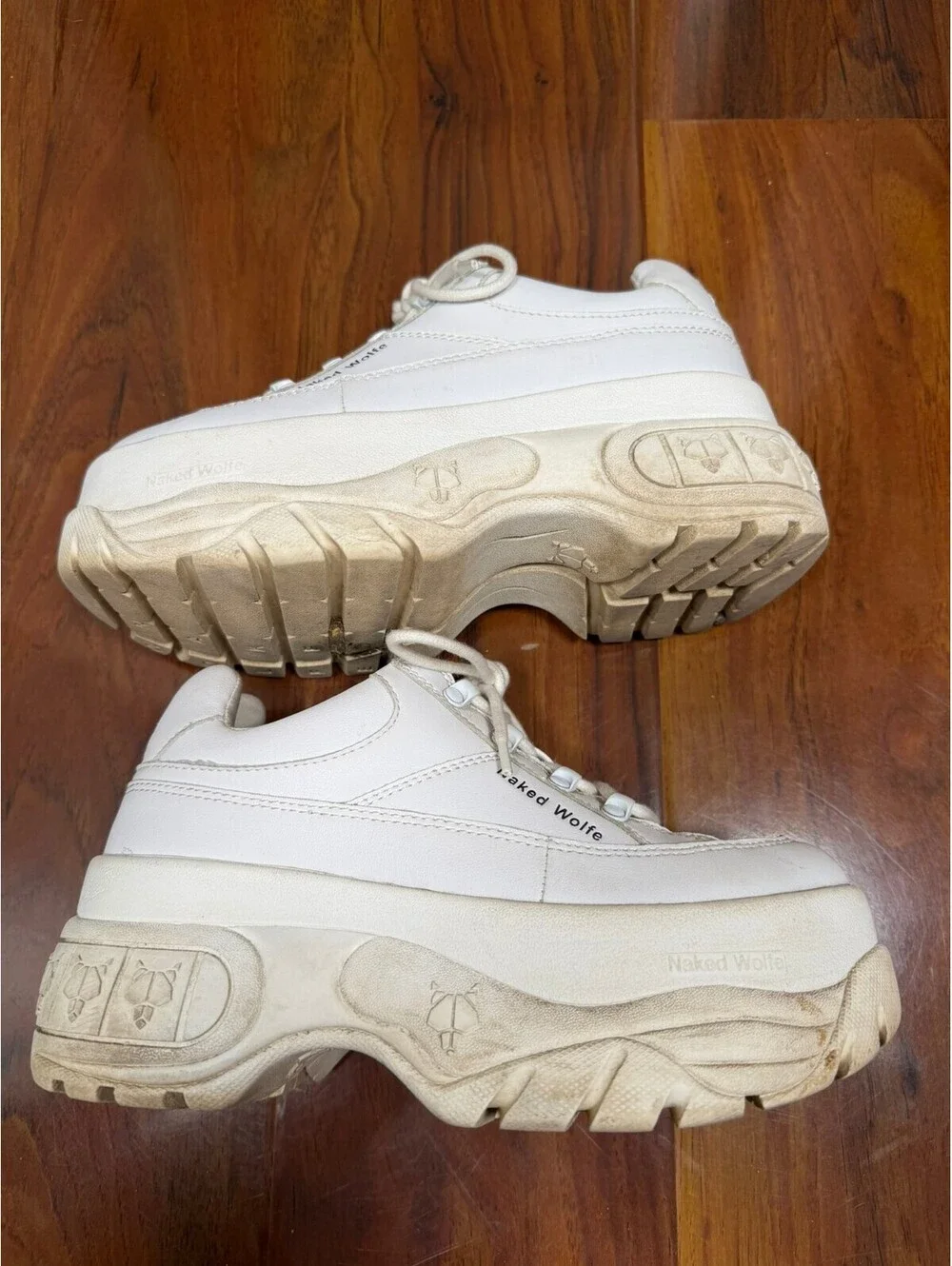 Naked Wolfe Women's Sporty Platform Sneakers Shoes Size 7/37 White Streetwear